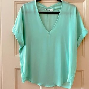Mint green blouse (color true to first pic)